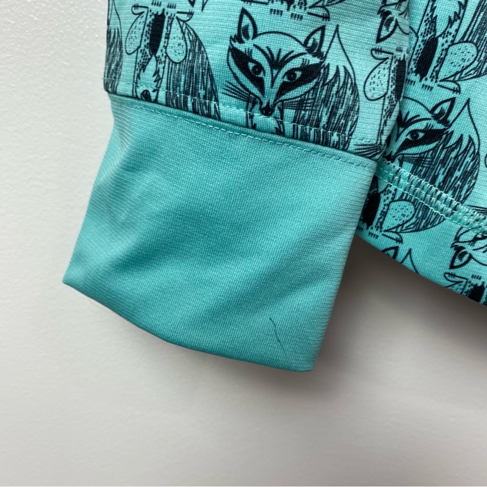 Patterned Teal Long Sleeve Top - Picture 4 of 12